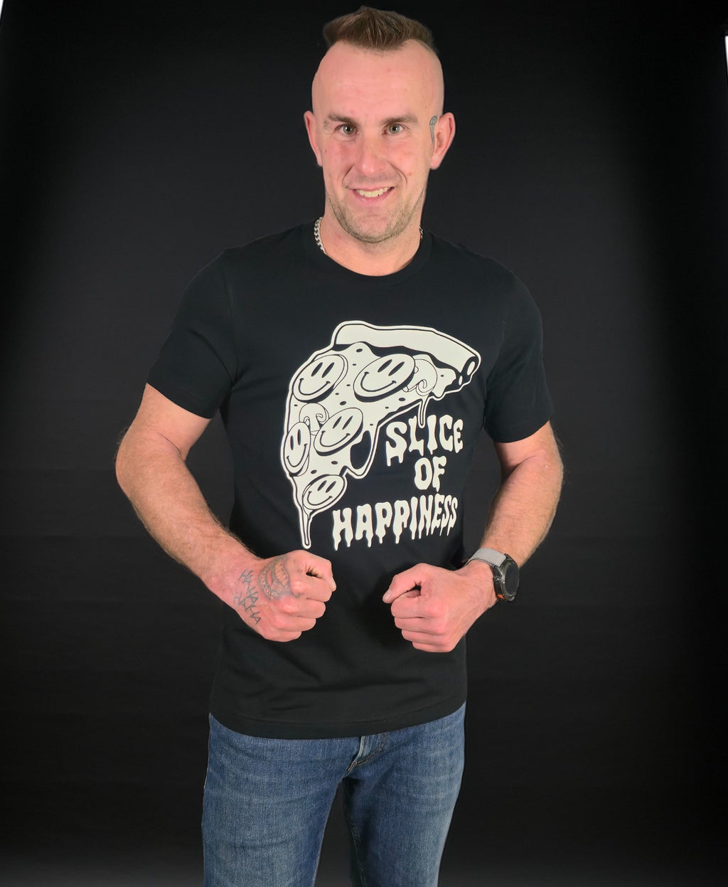 Glow in Dark SMILEY PIZZA T-shirt