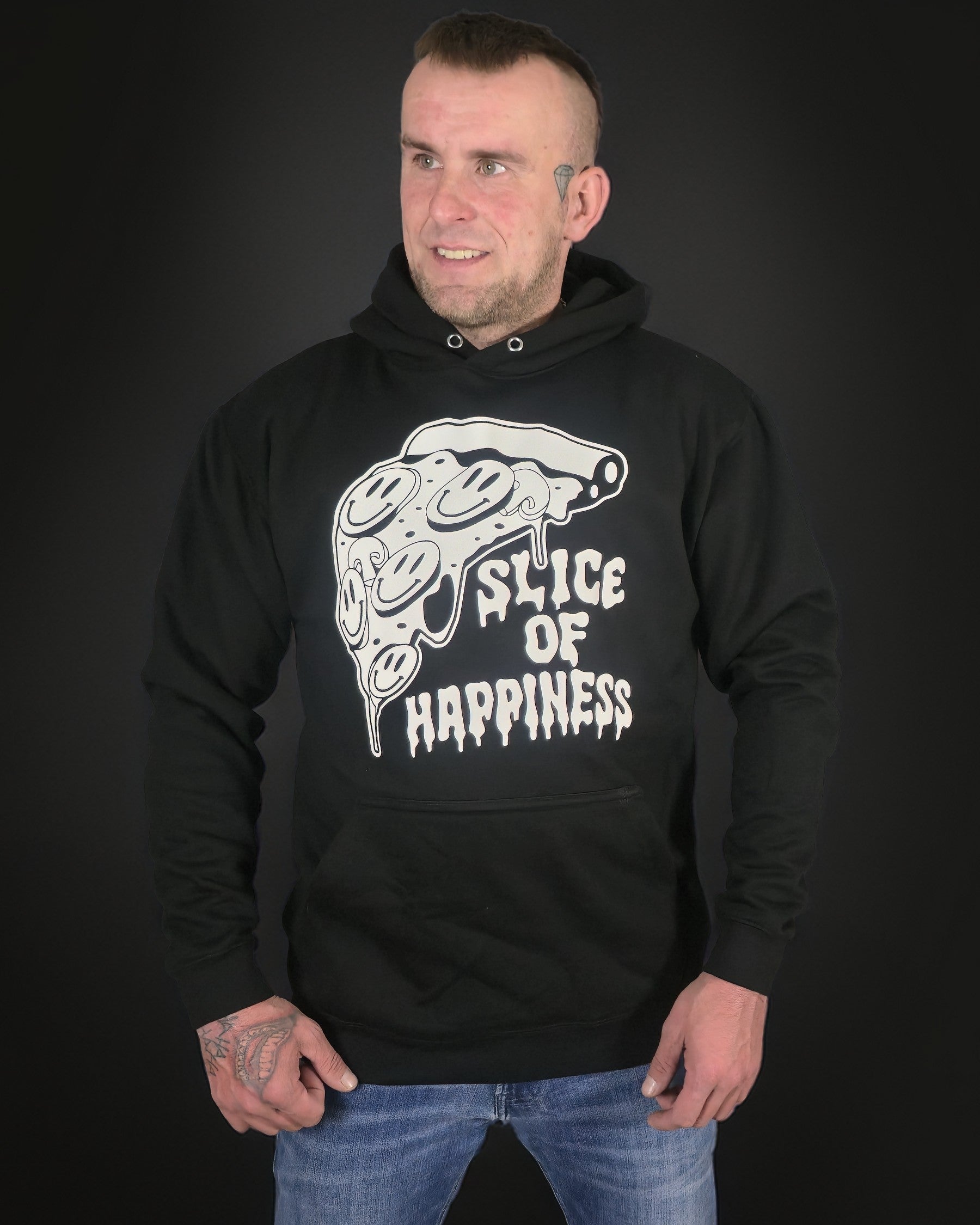 Glow in Dark SMILEY PIZZA Hoodie