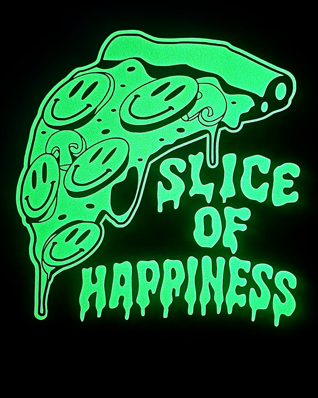 Glow in Dark SMILEY PIZZA T-shirt