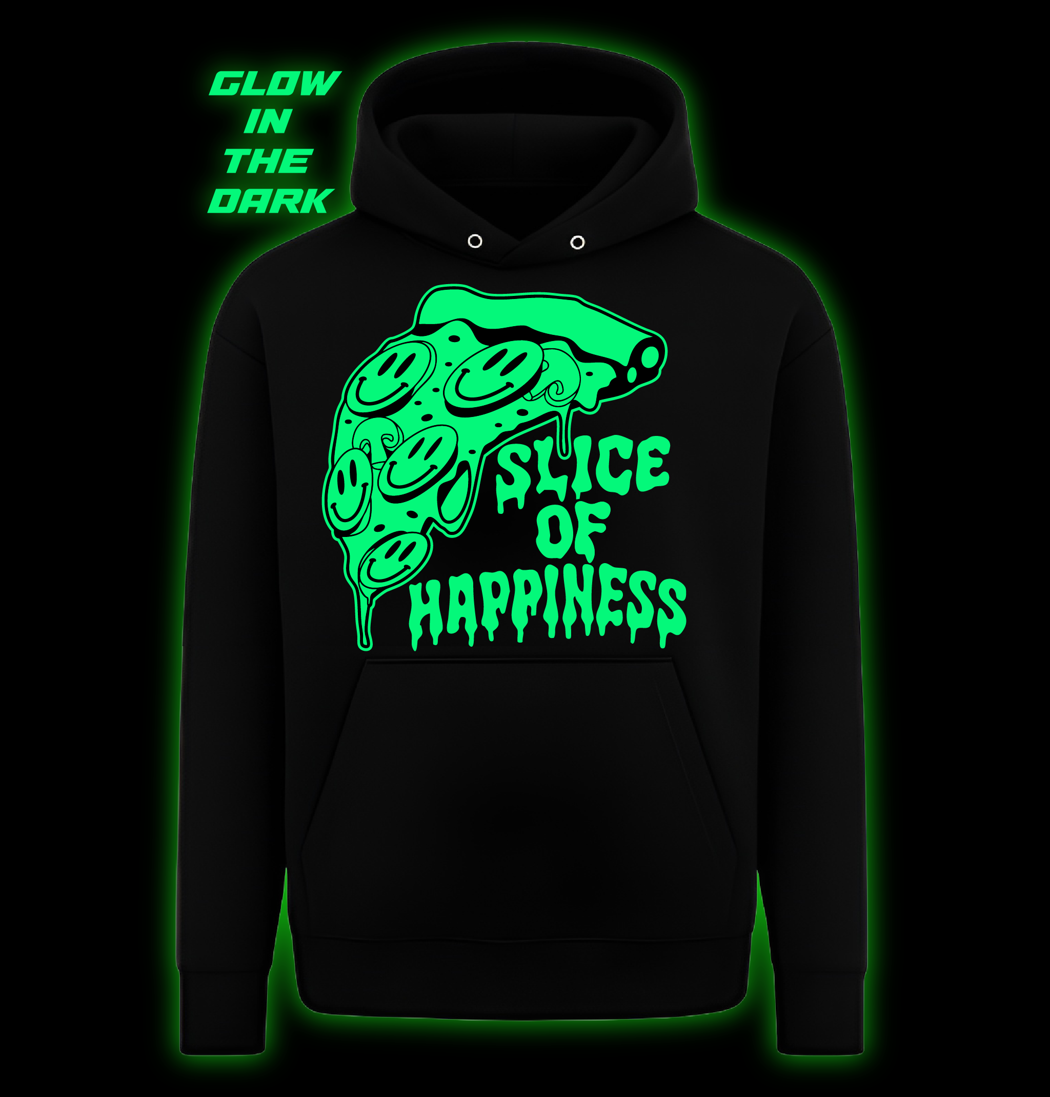 Glow in Dark SMILEY PIZZA Hoodie