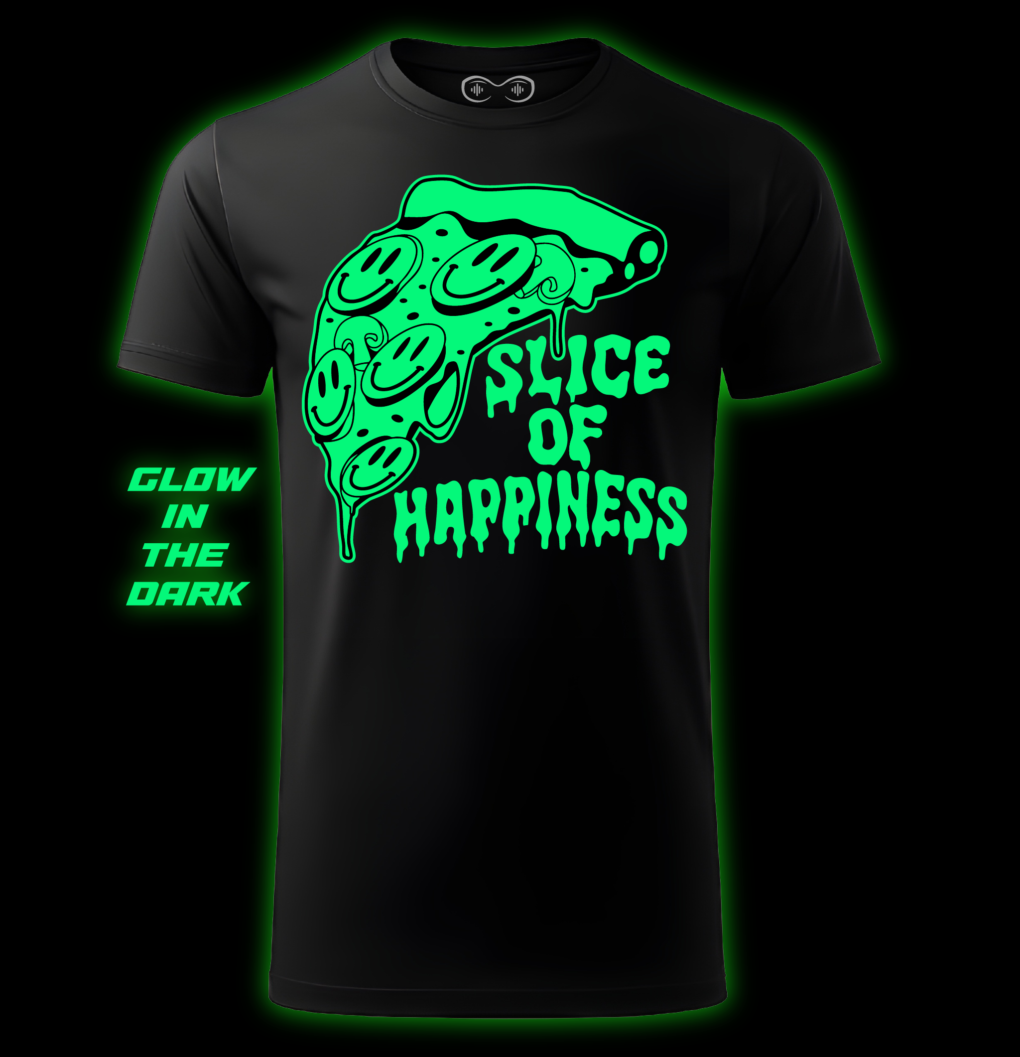 Glow in Dark SMILEY PIZZA T-shirt