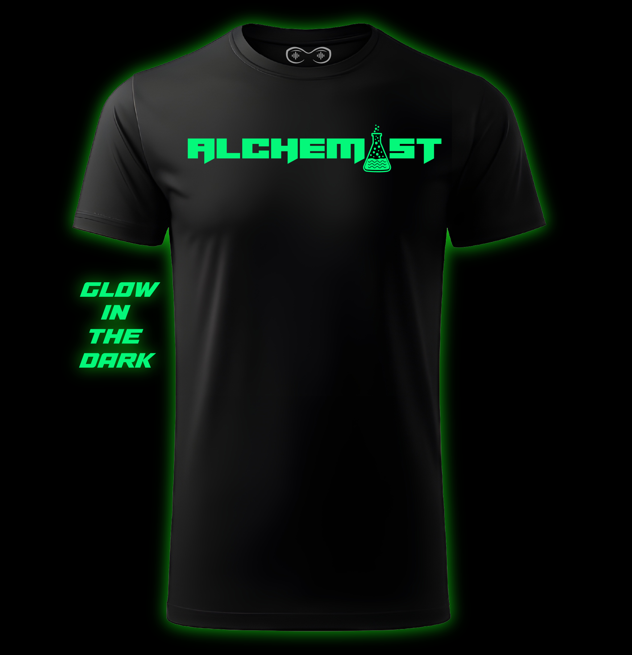 Black t-shirt with 'Alchemist' text