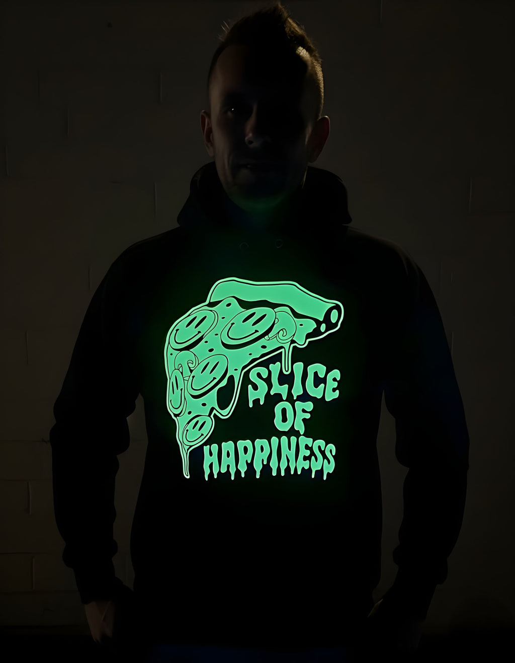 Glow in Dark SMILEY PIZZA Hoodie