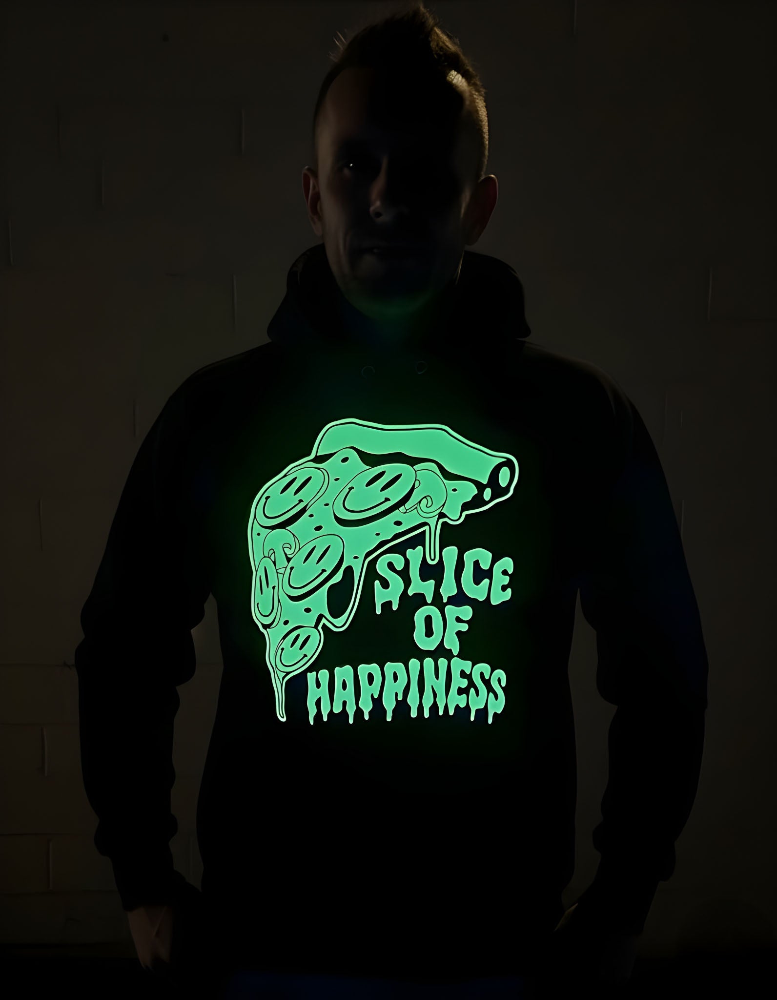Glow in Dark SMILEY PIZZA Hoodie