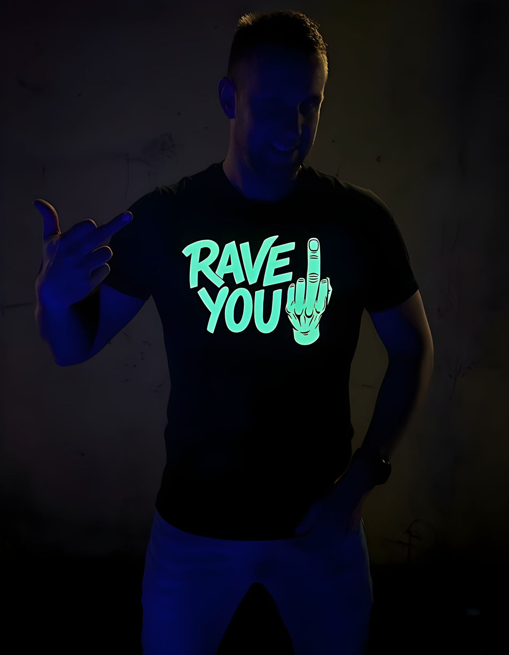 Glow in Dark RAVE YOU T-shirt